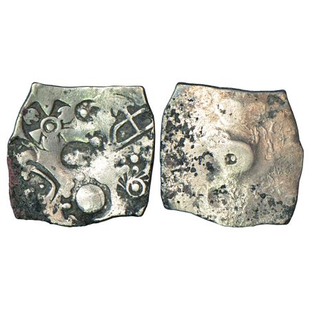 Imperial Magadhan silver punch-marked Karshapana coin (400-350 BC), GH series I, No. 126, 