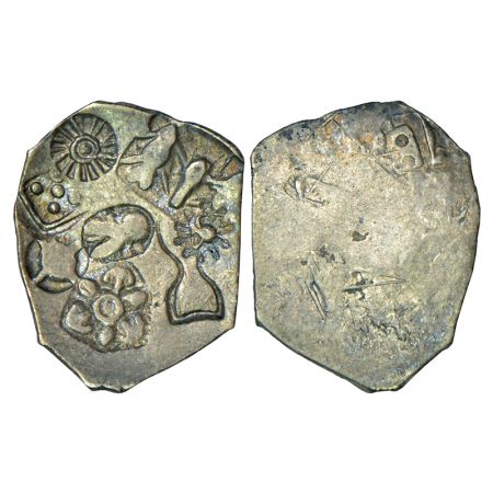 Imperial Magadhan silver punch-marked Karshapana coin (400-350 BC), GH series I, No. 150, 
