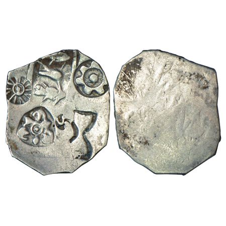 Imperial Magadhan silver punch-marked Karshapana coin (400-350 BC), GH series I, No. 155, 