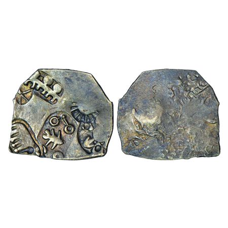 Imperial Magadhan silver punch-marked Karshapana coin (400-350 BC), GH series I, No. 188, 