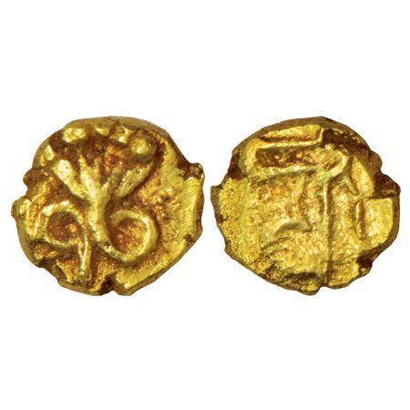 Maratha Confederacy, Ghorpades of Gutti, anonymous gold fanam attributed to Murar Rao Ghor