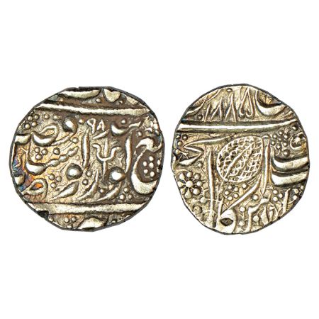 Sikh Empire, silver rupee, Amritsar mint, 'Nanak Shahi' couplet, frozen year VS 1885/98, '