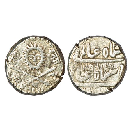 Indore, Shivaji Rao (1886-1903 AD), silver rupee, VS 1947/FE 1296, KM 39.3, 11.22g. Obv: S