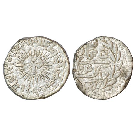 Indore, Shivaji Rao (1886-1903 AD), silver rupee, big sun type, VS 1950, Indore mint, in t