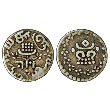 Travancore, Rama Varma IV (1860-1880 AD), silver velli fanam, ND (1860-1861), KM 22, 1.47g