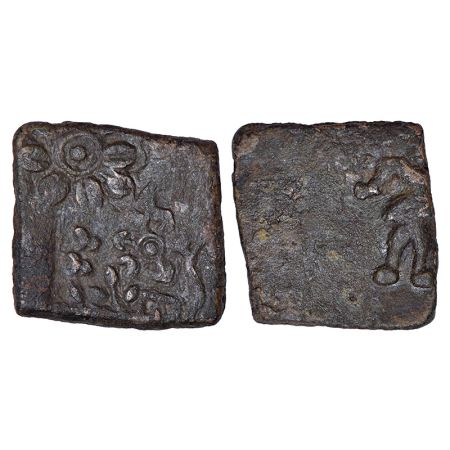 Ancient Malwa, Vidisha region, post-Mauryan uninscribed punch-marked copper coin, (200-150