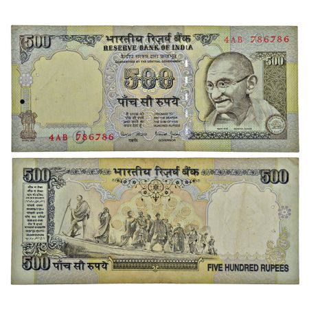 500 rupees, fancy number, Gandhi series, 2nd issue, ND (1997-2003), signed by Bimal Jalan,