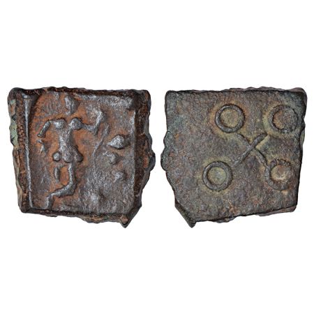Ancient Malwa, Ujjain/Mandasor region, post-Mauryan uninscribed die-struck copper coin, 'Y