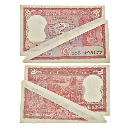 2 rupees, misprint, Tiger series, ND (1990-1992), signed by S. Venkitaramanan, inset 'B', 