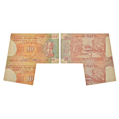 10 rupees, misprint, Shalimar Garden series, ND (1992-1997), signed by C. Rangarajan, inse