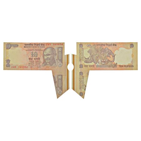 10 rupees, misprint, Gandhi series, ND (1997-2003), signed by Bimal Jalan, serial no.: 24D