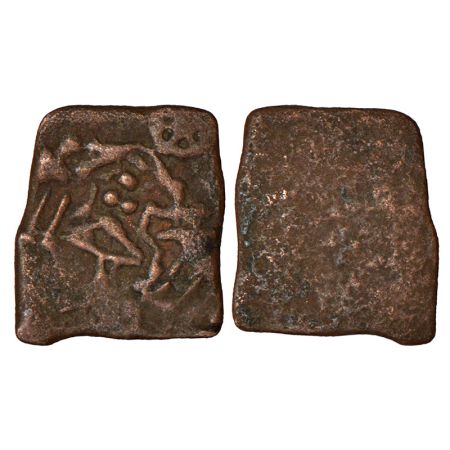 Ancient Marathwada/Western Vidarbha, pre-Satavahana uninscribed die-struck copper coin, 'G