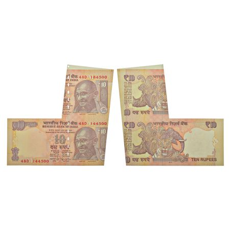 10 rupees, misprint, Gandhi series, 2014, signed by Raghuram Rajan, inset 'M', serial no.: