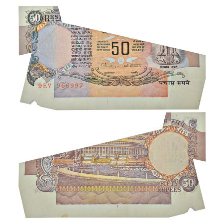 50 rupees, misprint, Parliament house series, ND (1992-1997), signed by C. Rangrajan, inse