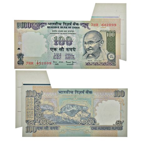 100 rupees, misprint, Gandhi series, ND (1997-2003), signed by Bimal Jalan, inset 'B', ser