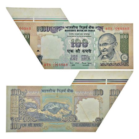 100 rupees, misprint, Gandhi series, ND (1997-2003), signed by Bimal Jalan, inset 'E', ser