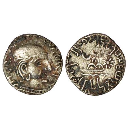 Western Kshatrapas, Karddamaka dynasty, silver drachm of Rudradaman as Mahakshatrapa, (165