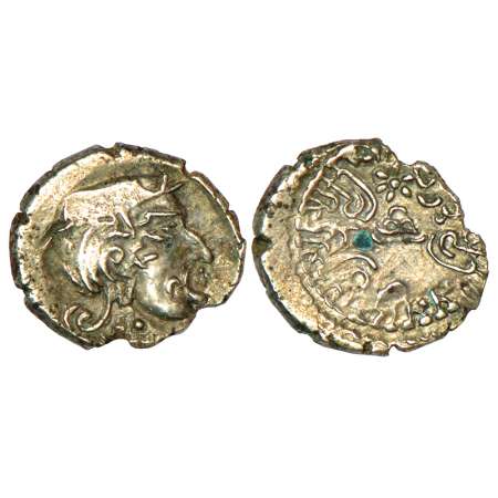 Western Kshatrapas, Karddamaka dynasty - silver drachm of Damasena (222-238 AD) as Mahaksh