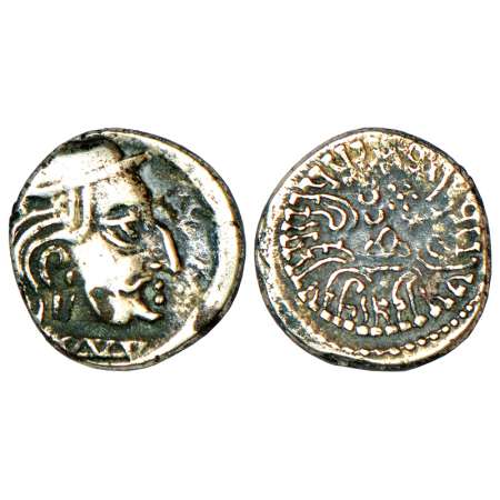 Western Kshatrapas, Karddamaka dynasty - silver drachm of Damasena (222-238 AD) as Mahaksh