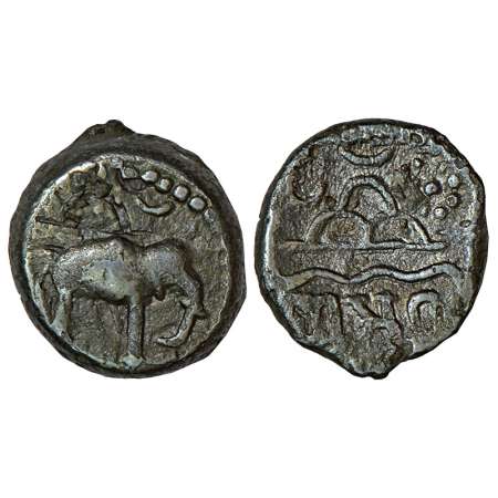 Western Kshatrapas, Karddamaka dynasty, anonymous alloyed copper or potin coin, attributed