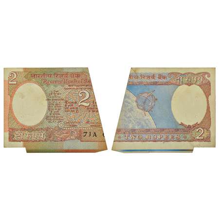 2 rupees, misprint, Aryabhatta series, (1990-1992), signed by S. Venkitaramanan, serial no