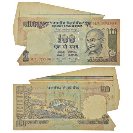 100 rupees, misprint, Gandhi series, ND (1997-2003), signed by Bimal Jalan, inset 'L', ser