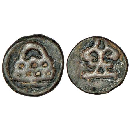 Lesser Satavahanas of Banavasi - uninscribed lead coin, (c.200-250 AD), K. Ganesh 'Karnata