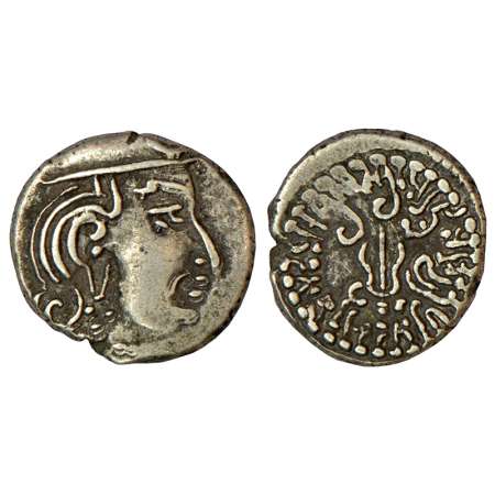 Maitrakas of Vallabhi, silver drachm in the name of 'Sharva Bhataraka', (300-400 AD), MAC4