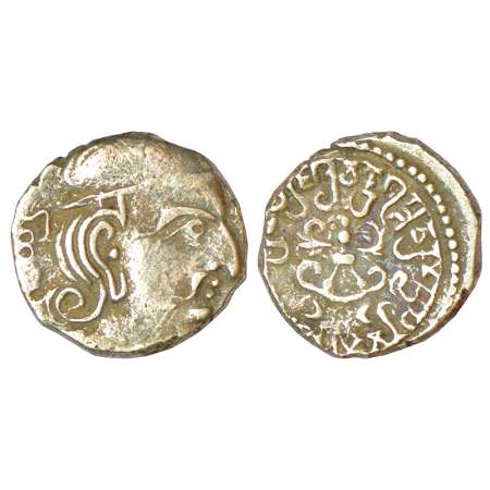 Gupta Empire - silver drachm of Chandra Gupta II (375-415 AD), 'Western India' type, dated