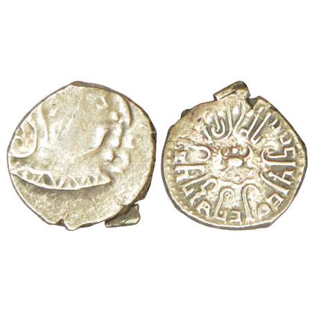 Gupta Empire - silver drachm of Chandra Gupta II (375-415 AD), 'Western India' type, S Kum