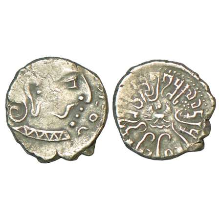 Gupta Empire, silver drachm of Chandra Gupta II (375, 415 AD), 'Western India' type, S Kum