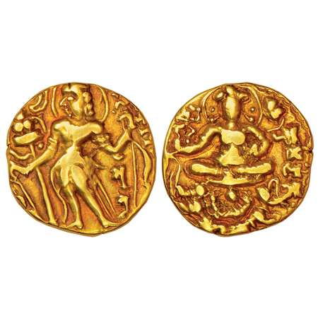 Gupta Empire, gold dinar of Skanda Gupta (455-470 AD), 'Archer' type, Altekar Var. B, S Ku