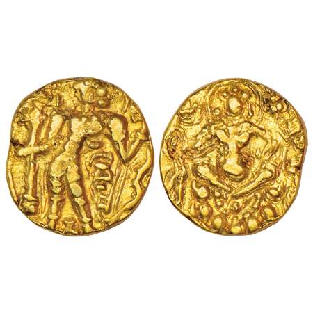 Gupta Empire - base gold dinar of Vishnu Gupta (c.470-500 AD), 'Archer' type, Altekar p. 2