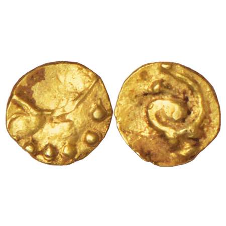 Hoysalas of Dwarasamudra/Halebidu, uninscribed and unattributed gold 1/4th fanam (Haga), (