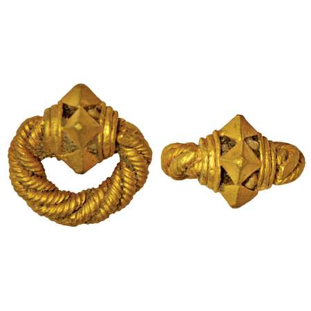 Gold Ear-ring (10-11th century AD), made with thick and solid gold wire, found from Karnat