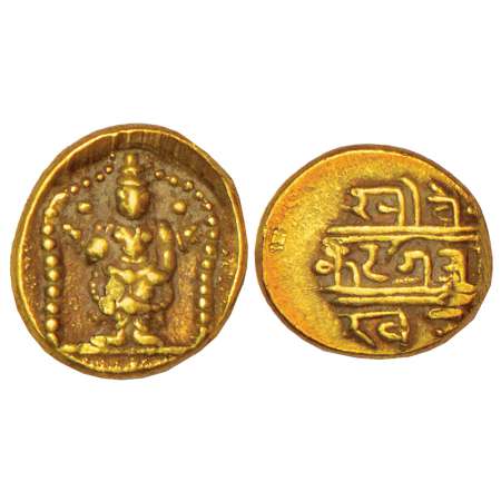 Vijayanagar Kingdom, Aravidu dynasty, gold ½ varaha or ½ pagoda of Venkatapathiraya II (15