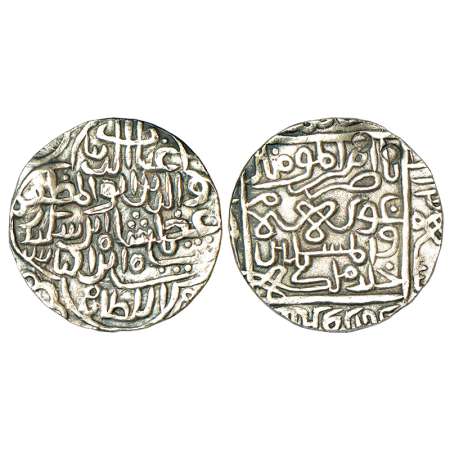 Sultans of Bengal - Silver tanka (pedigree) of Ghiyath al-Din A'zam (1389-1410 AD), Hadrat