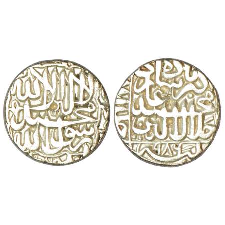 Akbar (1556-1605 AD), silver rupee, Patna mint (fully visible), AH 986, KM 80.16, 11.25g. 