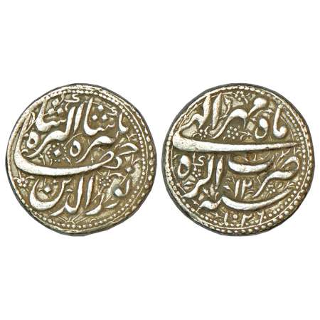 Jahangir (1605-1627 AD), silver rupee, Agra mint, Mihir, AH 1026/RY 12, KM 145.1, 11.37g. 