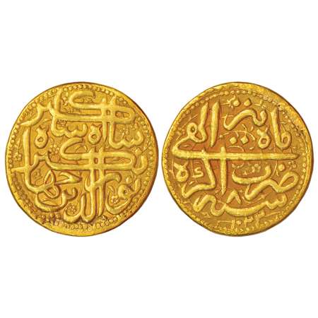 Jahangir (1605-1627 AD), gold mohur, Agra mint, Tir, AH 1022/RY 8, KM 176.1, 10.27g. Obv: 