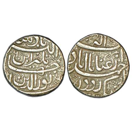 Jahangir (1605-1627 AD), silver sawai rupee (25% heavy weight), Ahmedabad mint, 'Inayat' c