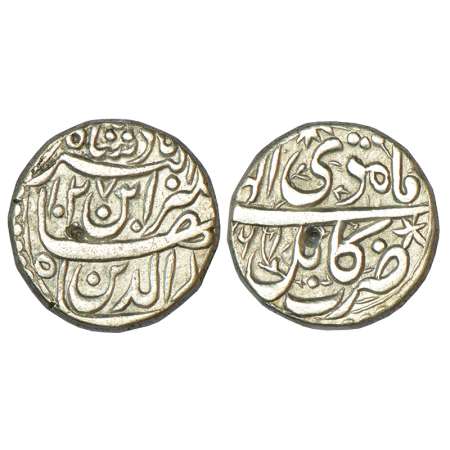 Jahangir (1605-1627 AD), silver rupee, Kabul mint, Di, AH 1027, KM 145.9, 11.19g. About Ex