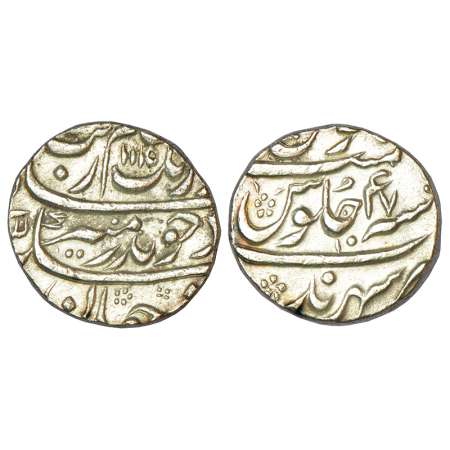 Aurangzeb (1658-1707 AD), silver rupee, Sahrind mint, AH 1115/RY 47, KM 300.78, 11.46g. Ex
