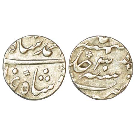 Muhammad Shah (1719-1748 AD), silver ½ rupee, Murshidabad mint (off flan), RY 30, KM 433.8
