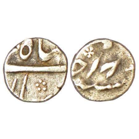 Muhammad Shah (1719-1748 AD), silver 1/8 rupee (2 anna), Murshidabad mint (off flan), RY 1