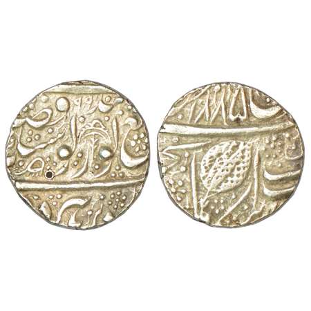 Sikh Empire, silver rupee, Amritsar mint, 'Nanak Shahi' couplet, VS 1885/99, Royal chattra