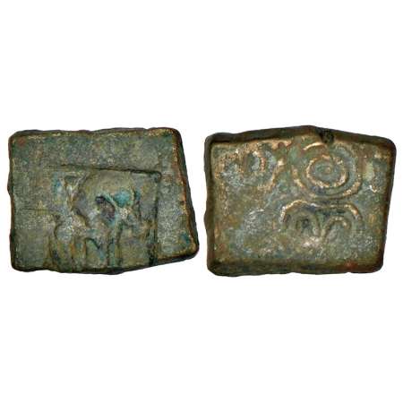 Ancient North-Central Deccan region, fractional copper coin of Kutapada, 'Gajalakshmi' typ