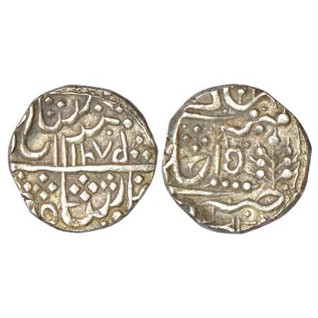 Karauli - silver rupee of Bharat Pal (1852-1854 AD), in the name of Bahadur Shah II, AH 12