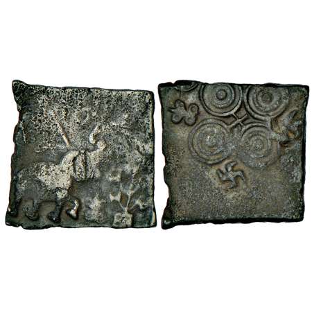 Satavahana, North-Central Deccan region, alloyed copper coin attributed to Siri Satakani (