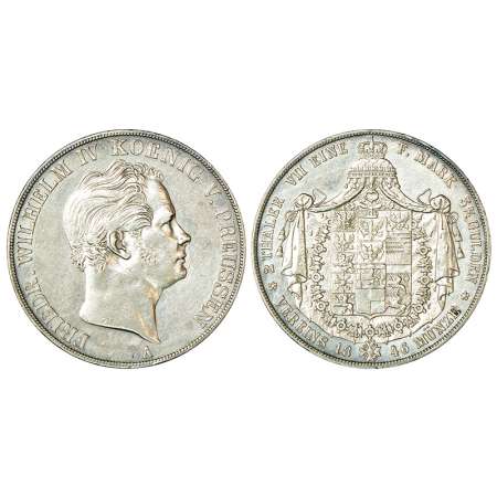 German State-Prussia, Friedrich Wilhelm IV (1840-1861 AD), silver 2 thaler (3½ gulden), AD